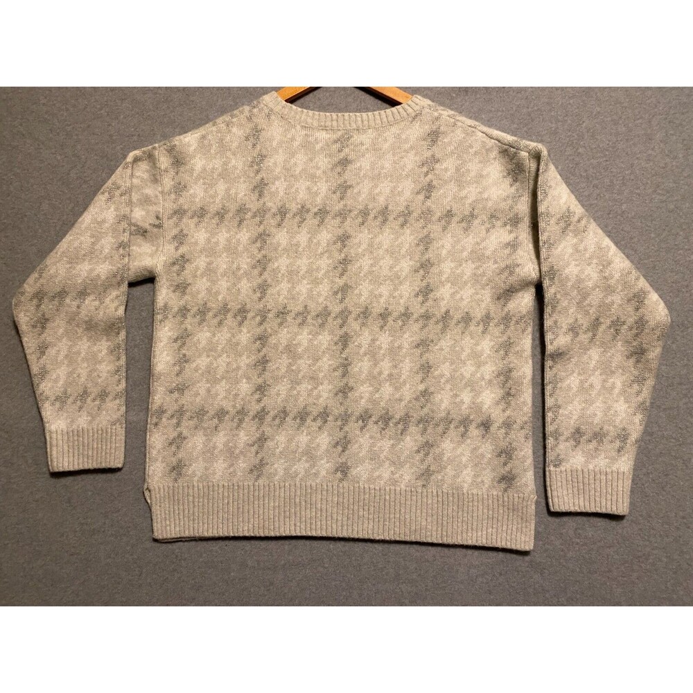 525 America Sweaters Women's L Gray Stretch Heavy Sparkles Crew Neck Long Sleeve - Picture 2 of 10